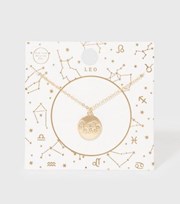 New Look Gold Leo Star Sign Diamante Pendant Necklace